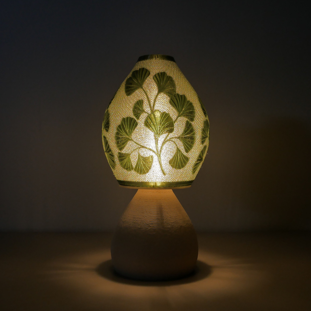 Lampada a forma di foglia di ginkgo - Lampada da tavolo botanica stampata in 3D