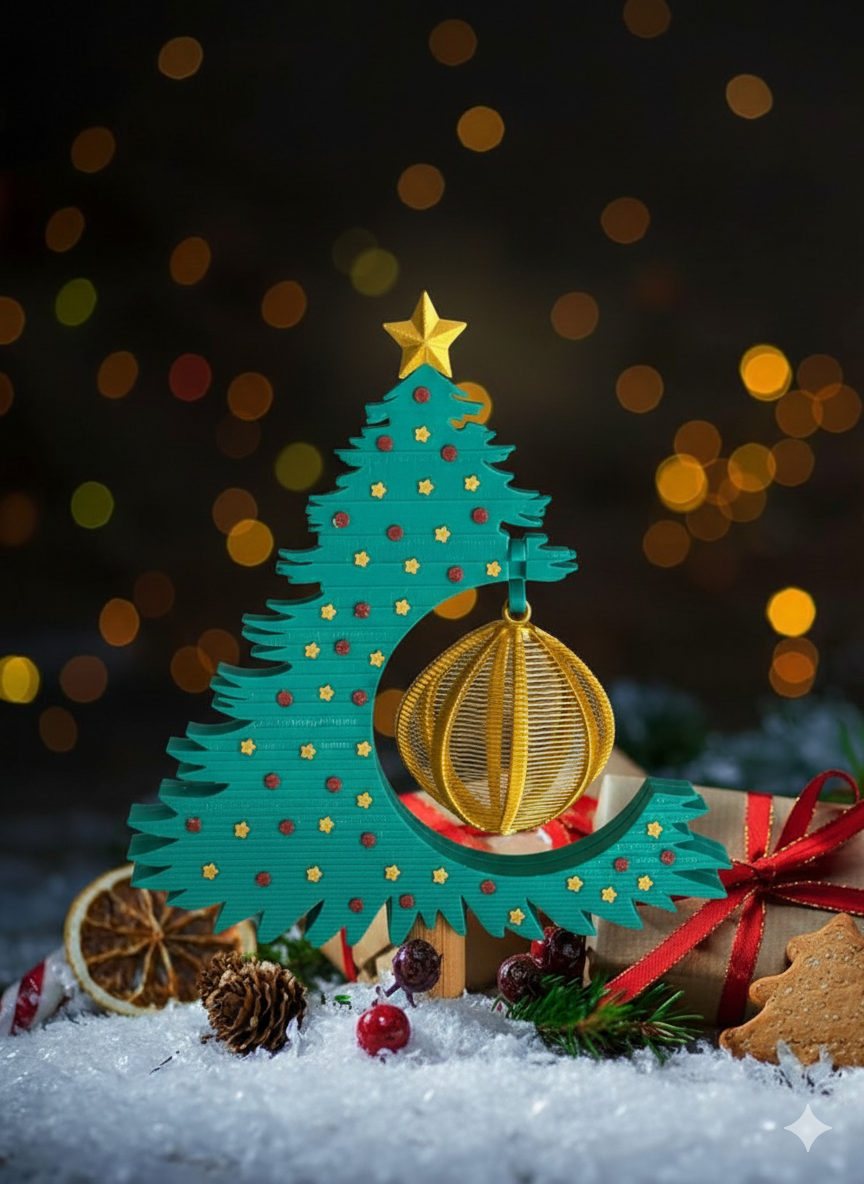 Árbol de Navidad de PLA impreso en 3D con adorno colgante